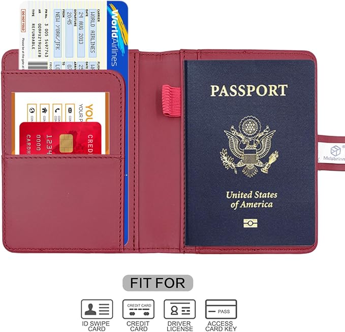 Melsbrinna Premium Leather Passport Holder Covers Case, Waterproof Rfid - Image 2