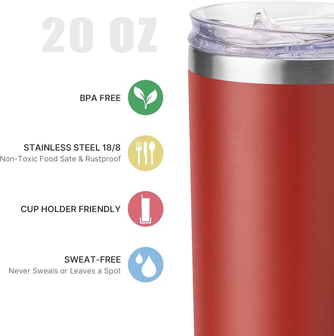 koodee Skinny Tumbler-20 oz Stainless Steel Iced Coffee Tumbler - Image 2