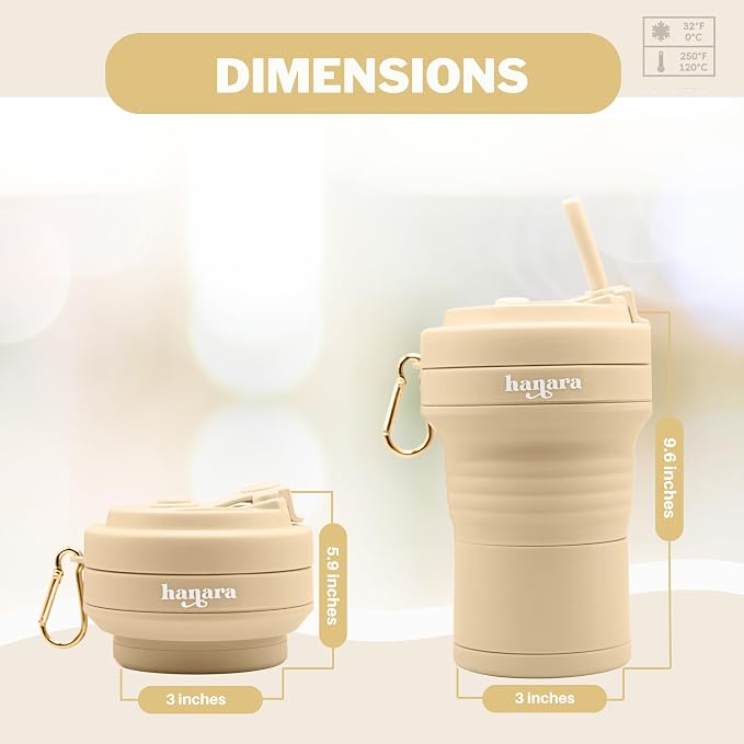 Collapsible Cup with Reusable Straw – 18 Oz, Portable Travel Mug, Leak-Proof - Image 4