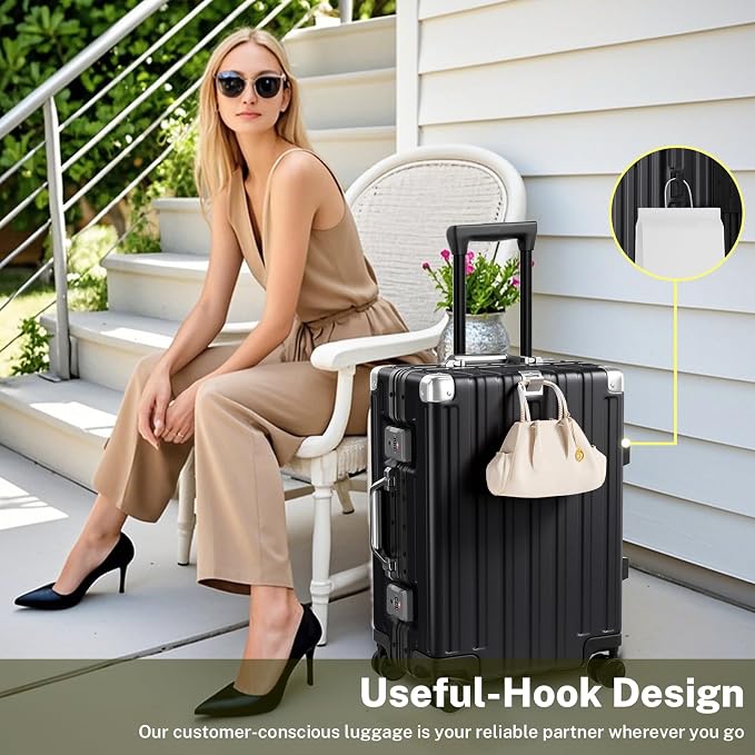 Krute Luggage 24 Inch Aluminum Frame Zipperless Suitcase - Image 5