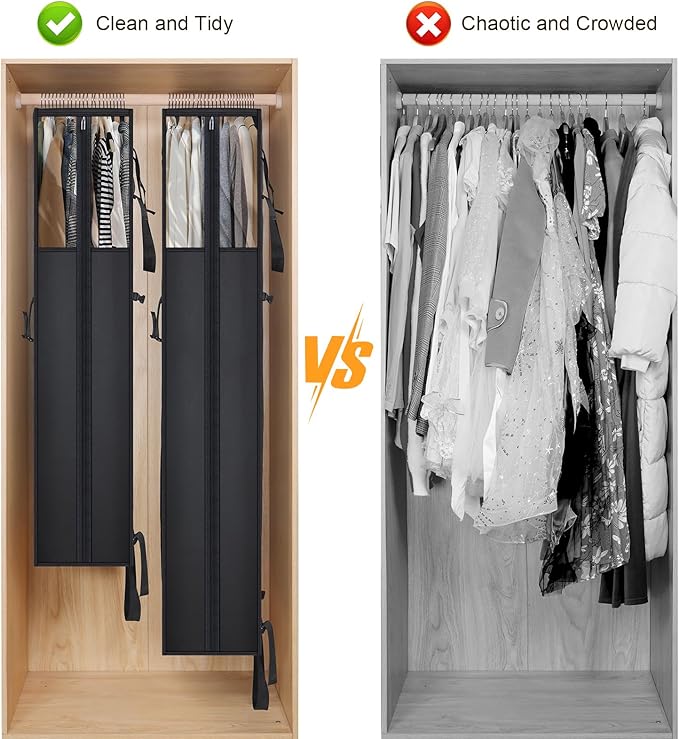 Univivi Garment Bags for Hanging Clothes, Extra Capacity Clothes Bags for Moving - Image 4