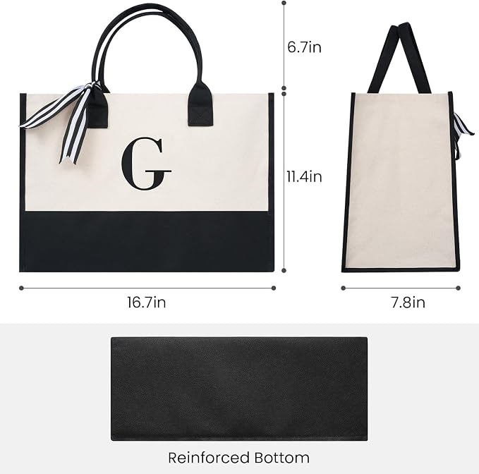 BAGAIL Initial Tote Bag, Personalized Birthday Gifts - Image 5
