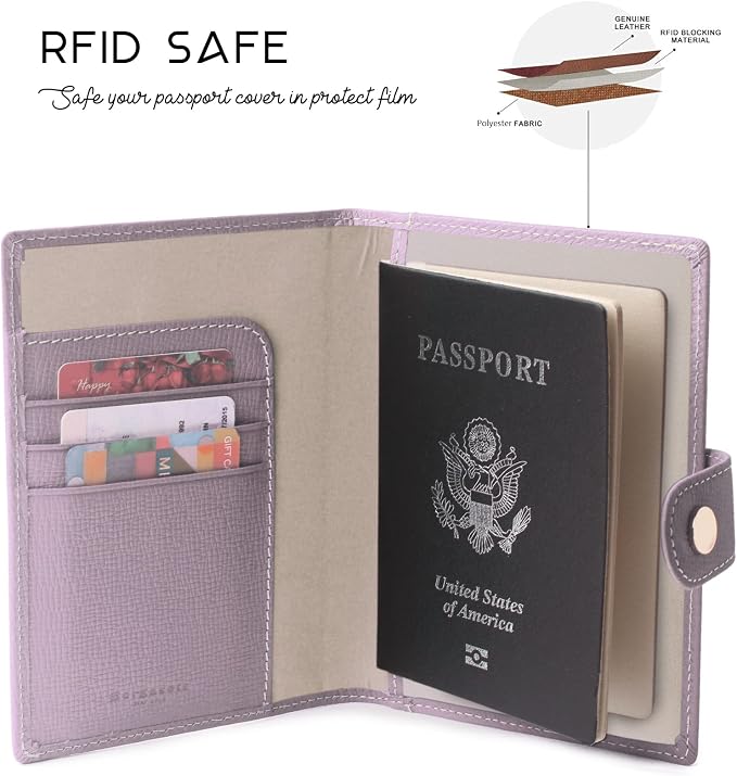Genuine Leather Passport Case, RFID Passport Cover - Image 5
