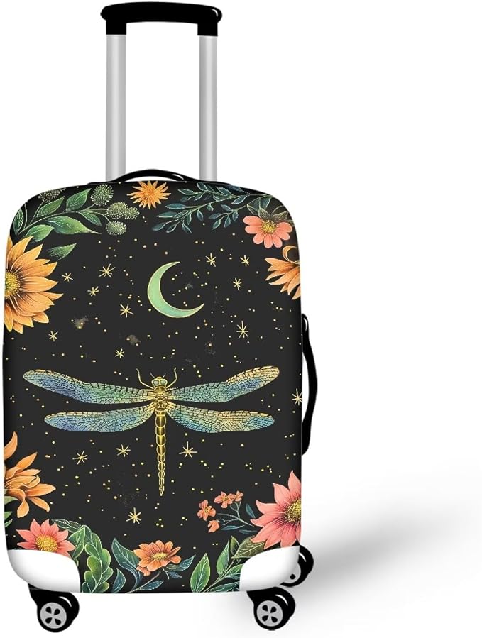 Dragonfly Luggage Cover for Womenn Girl Anti-Scratch Suitcase Covers Fit 26-29 by Dremagia