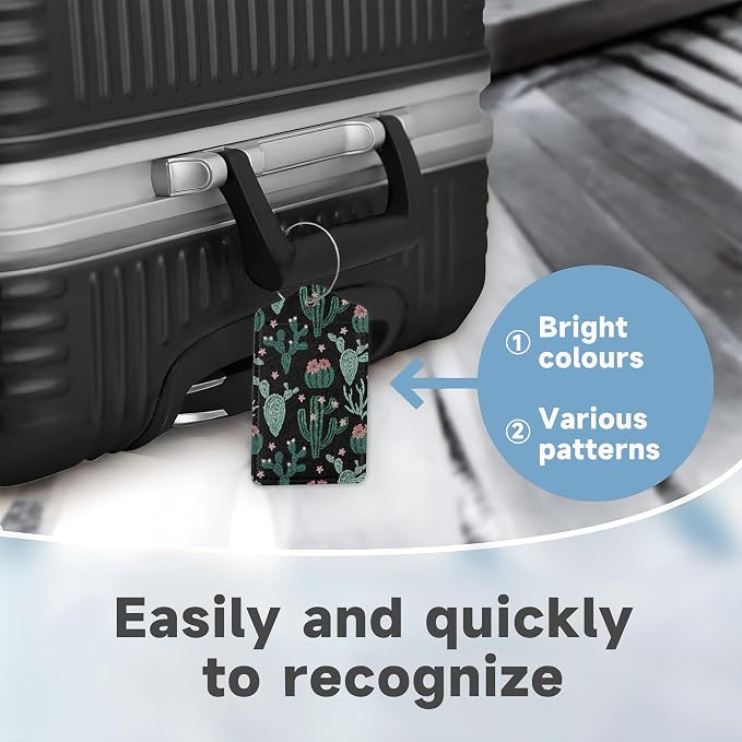 Abstract Cactus Plants Luggage Tag - Image 4