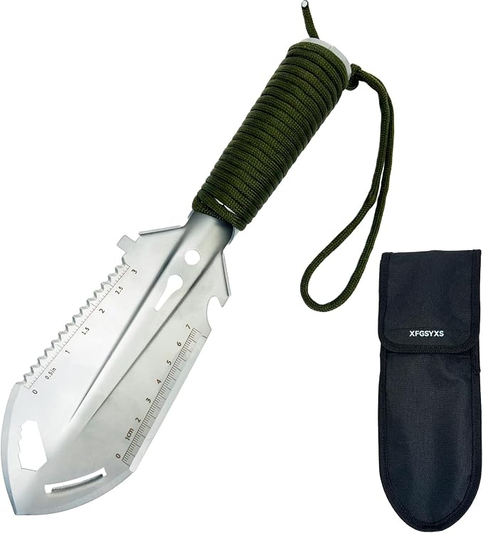 Small Camping Shovel, 9 in 1 Mini Hand Shovel, Portable Backpacking Trowel by XFGSYXS