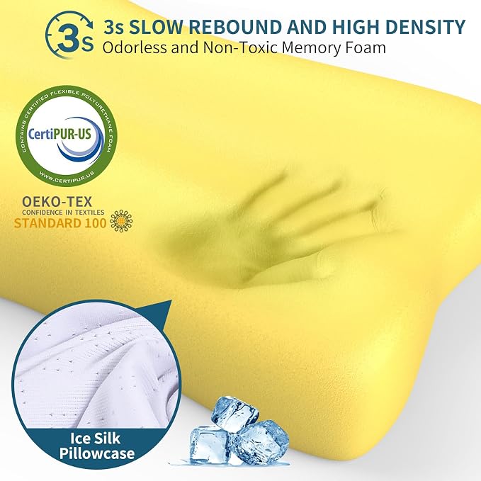 Cervical Neck Pillow for Pain Relief, Contour Memory Foam Pillows for Sleeping - Image 5
