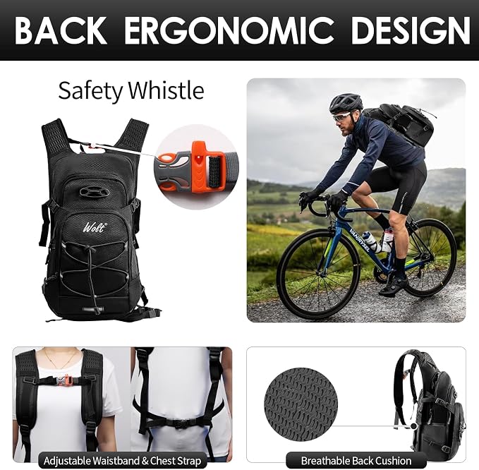 WOLT Hydration Backpack 18L Hiking Water Backpack - Image 6