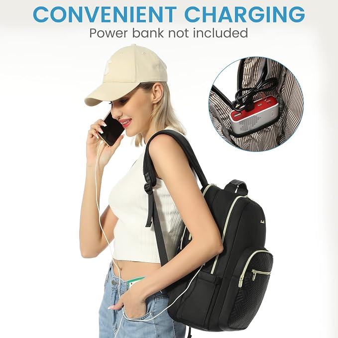 LOVEVOOK Laptop Backpack for Women, Stylish Quilted Backpacks Purse for - Image 5