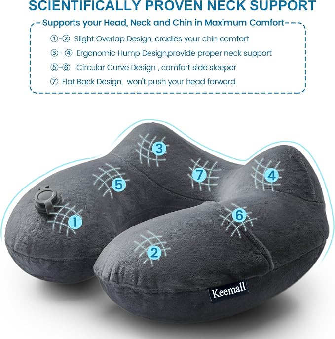 Inflatable Travel Pillows for Airplanes, Easy Blow Up Inflatable Travel Neck - Image 4