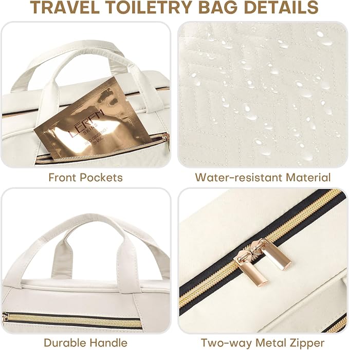 Hanging Toiletry Bag for Women Travel, 2 Sizes Large & Small Waterproof - Image 6