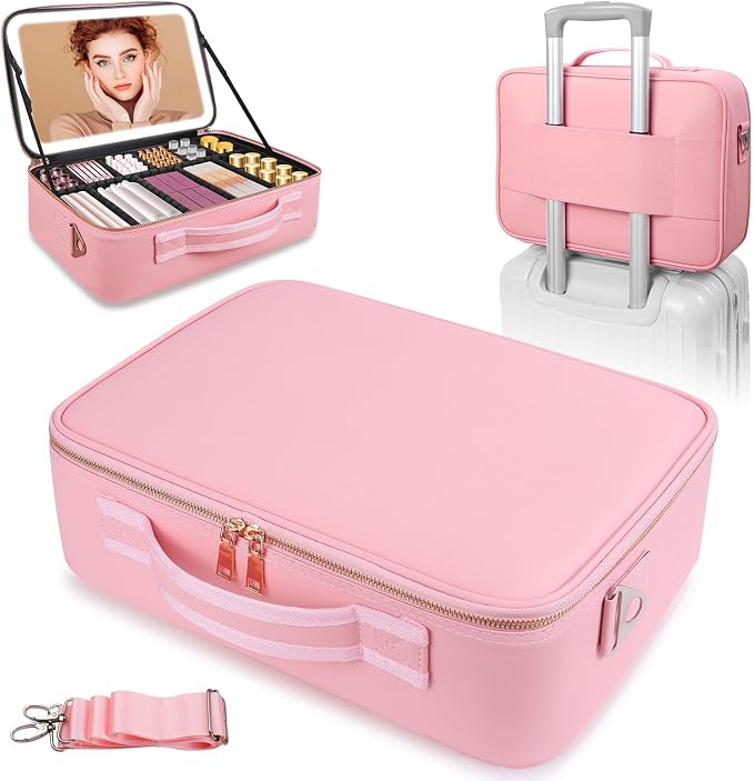 15"×11" Large Pink Makeup Bag - Image 6
