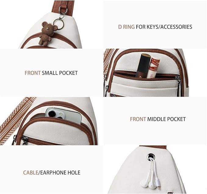 Sling Bag for Women Crossbody Bags Fanny Pack Sling Purse Backpack Vegan - Image 6