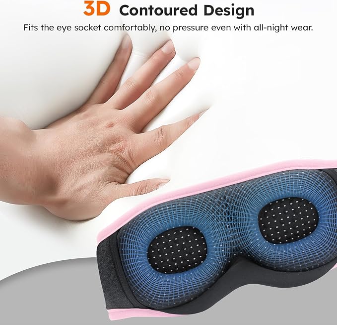 LC-dolida White Noise Sleep Mask, 3D Sleep Headphones - Image 4