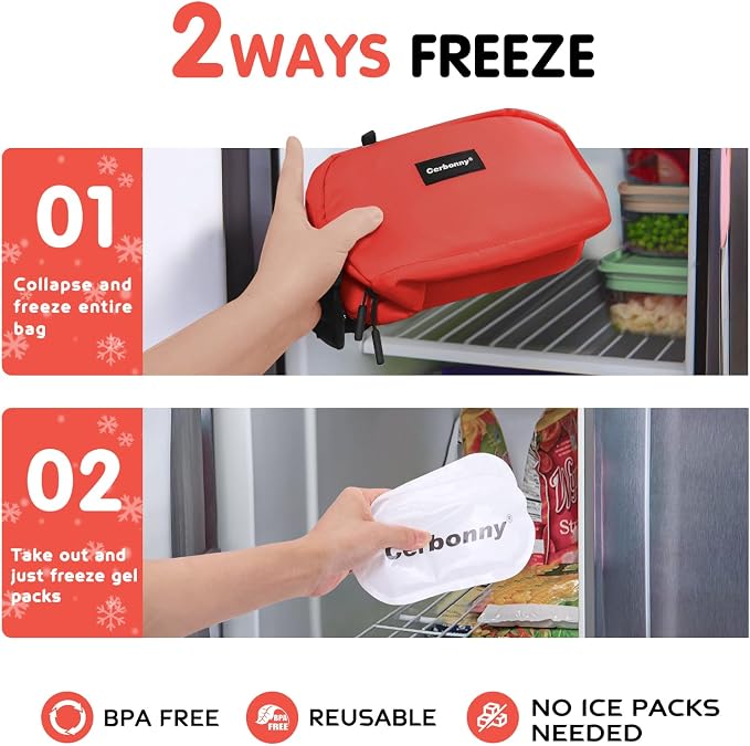 Cerbonny Small Cooler Bag Freezable Lunch Bag - Image 2