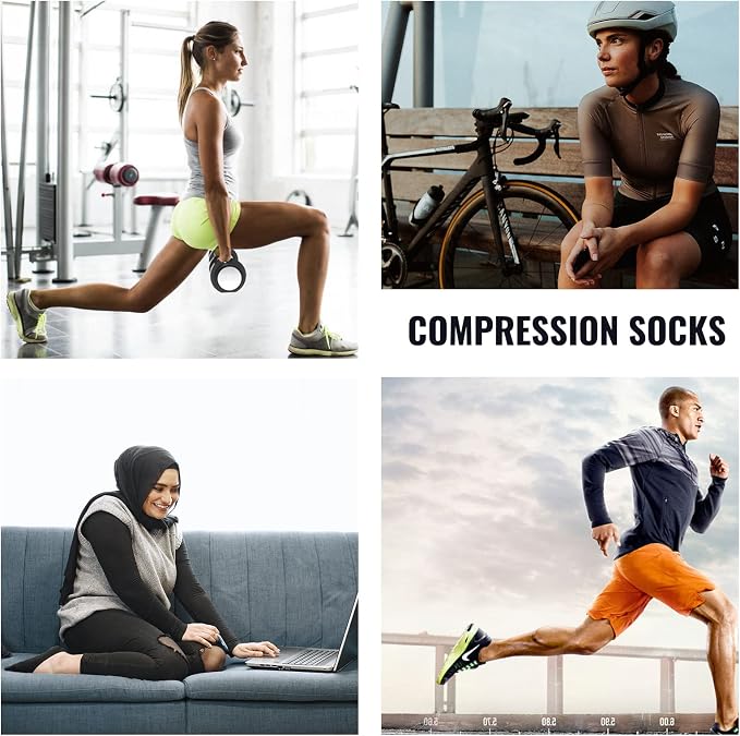 Compression Socks for Women Men Circulation Knee High 8 Pairs for Nurses - Image 5