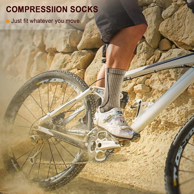 BULLIANT Compression Socks for Men 6Pairs, Athletic Crew Socks Cushioned For - Image 6