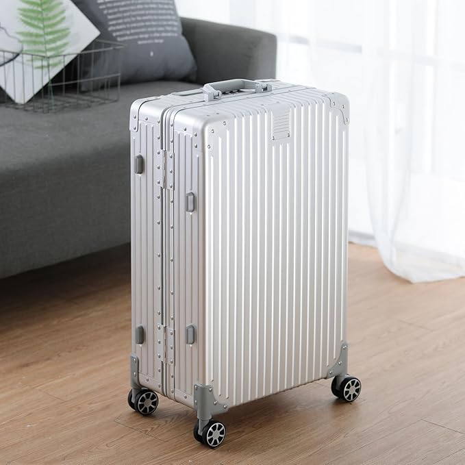 Metal All Aluminum Carry-on Luggage TSA Customs Lock Zipperless Silent Rotary - Image 8