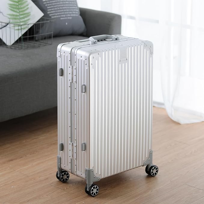 Metal All Aluminum Carry-on Luggage TSA Customs Lock Zipperless Silent Rotary - Image 8