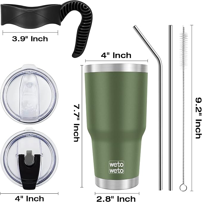 WETOWETO 30oz Stainless Steel Tumbler, Insulated Coffee Tumbler Cup - Image 3