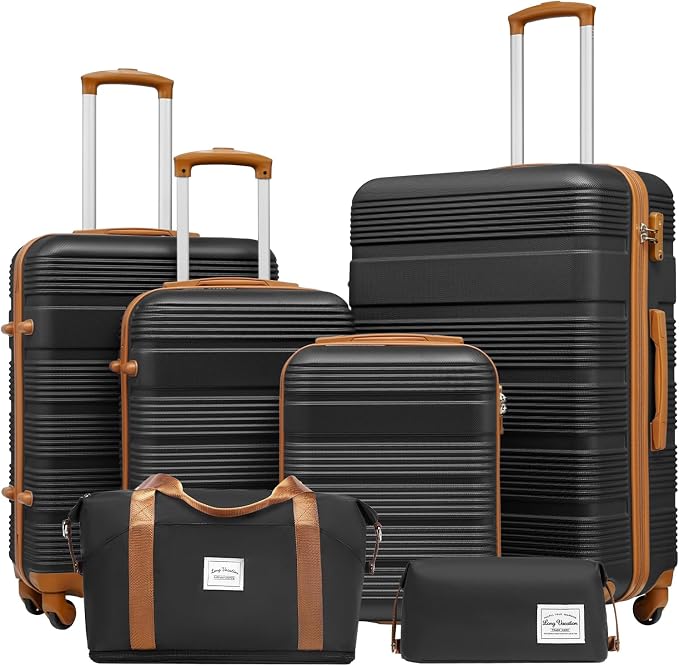 LONG VACATION 6 Piece ABS+PC Hardshell Luggage Set by LONG+VACATION