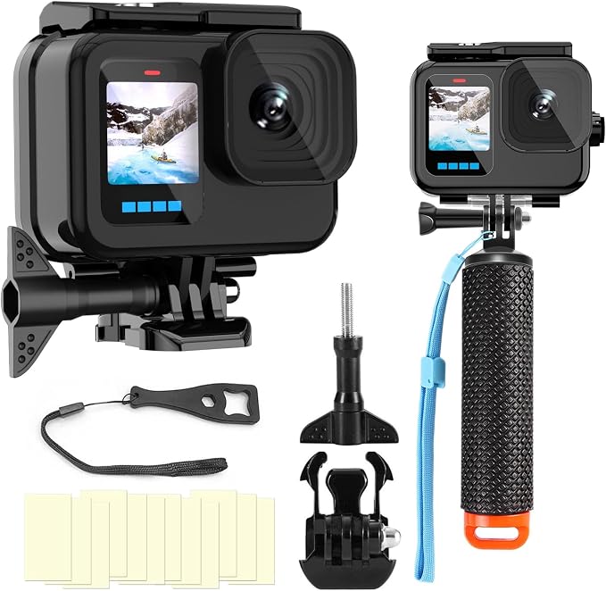 Compatible for Go Pro Hero 13 12 11 10 9 Black Waterproof Housing Case by BODQQ