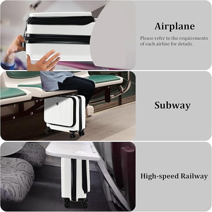 16 Inch Carry On Luggage with 2 Compartments - Image 5