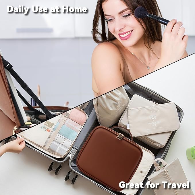 Travel Makeup Bag with LED Mirror and 10x magnifying glass with 3 Lighted - Image 6