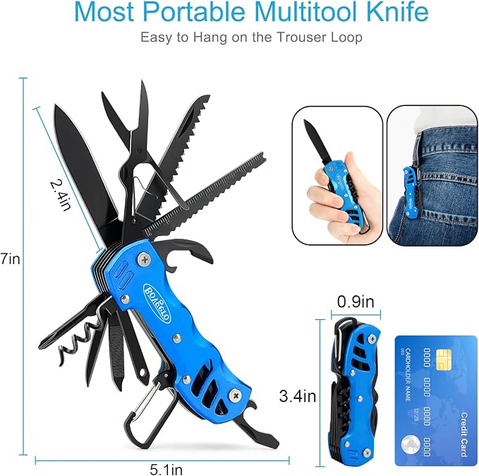 Multitool Knife, 16 in 1 Pocket Knife, Handmade Multi Tool Knife, Birthday - Image 2