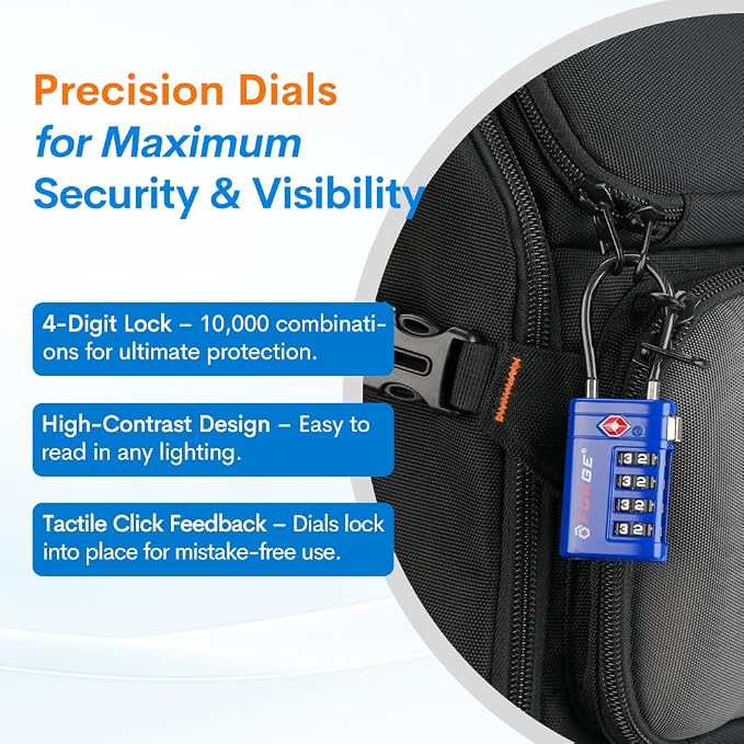 Forge TSA Approved Luggage Locks 4 Digit Combination TSA Travel Locks - Image 7