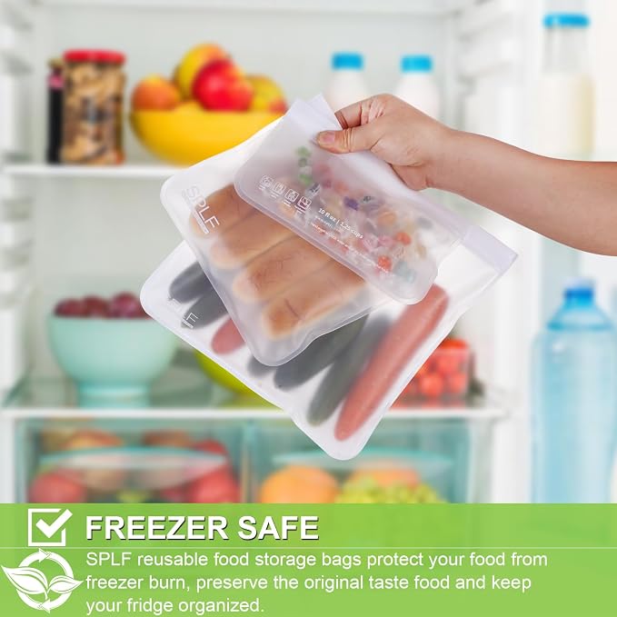 SPLF 6 Pack Dishwasher Safe Reusable Gallon Freezer Bags, BPA FREE Extra Thick - Image 5