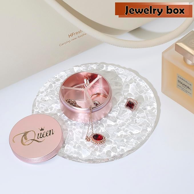 Small Pill Case 3 Compartments, Metal Round Portable Pill Box, Waterproof - Image 4