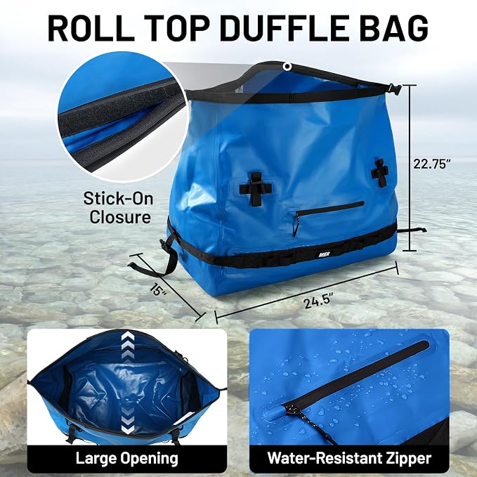 MIER Large Waterproof Duffel Bag Rolltop Dry Backpack Duffle Bags - Image 3