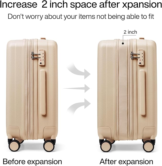 Hanke 24 Inch Expandable Checked Luggage Lightweight PC Hard Shell Luggage - Image 3
