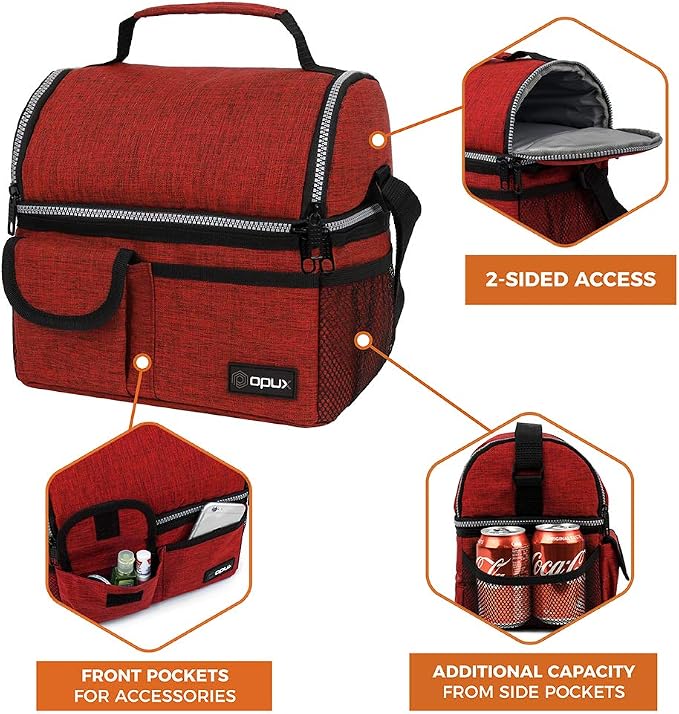 opux Lunch Bag Women Insulated, Adult Lunch Box Cooler, Lunch Box - Image 6