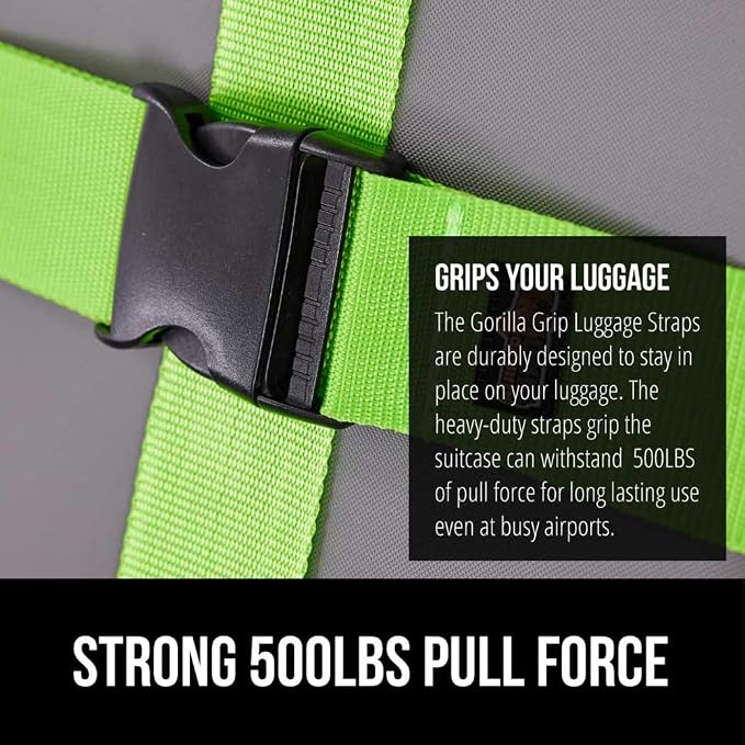 GORILLA GRIP Heavy Duty Adjustable Luggage Straps - Image 3