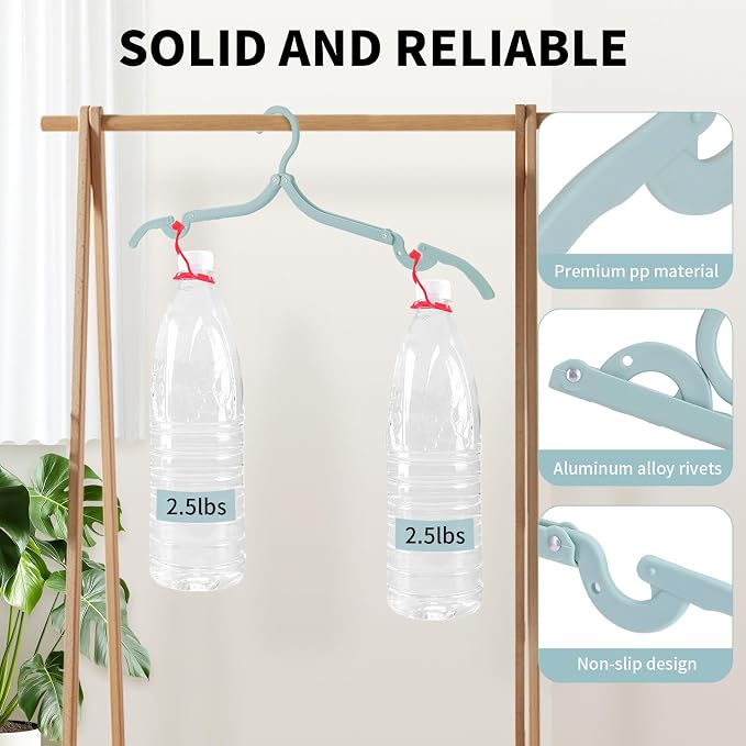 Foldable Travel Hangers, Closets | Lightweight Plastic Hanger Set - Image 2