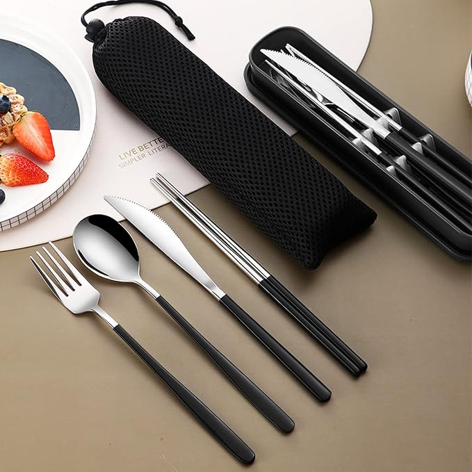 VANRA 4-Piece Portable Travel Utensils Set - Image 4