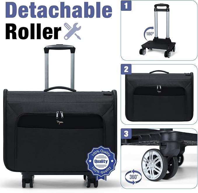 Softside Rolling Garment Bag, Large Duffle Garment Bag - Image 3