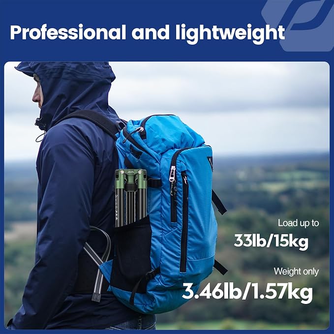 Fotopro 68" Camera Tripod for DSLR, Heavy Duty Compact Travel Tripod - Image 2