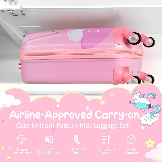 HONEY JOY Kids Luggage, Lightweight Toddler Girls Suitcase, Durable ABS - Image 5