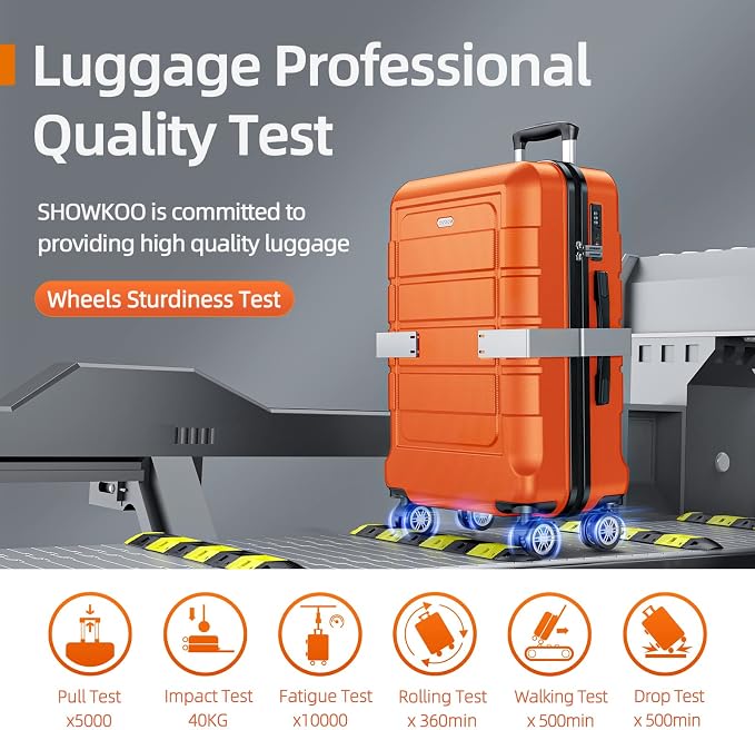SHOWKOO Luggage Sets Expandable PC+ABS Durable Suitcase Sets Double Wheels TSA - Image 8