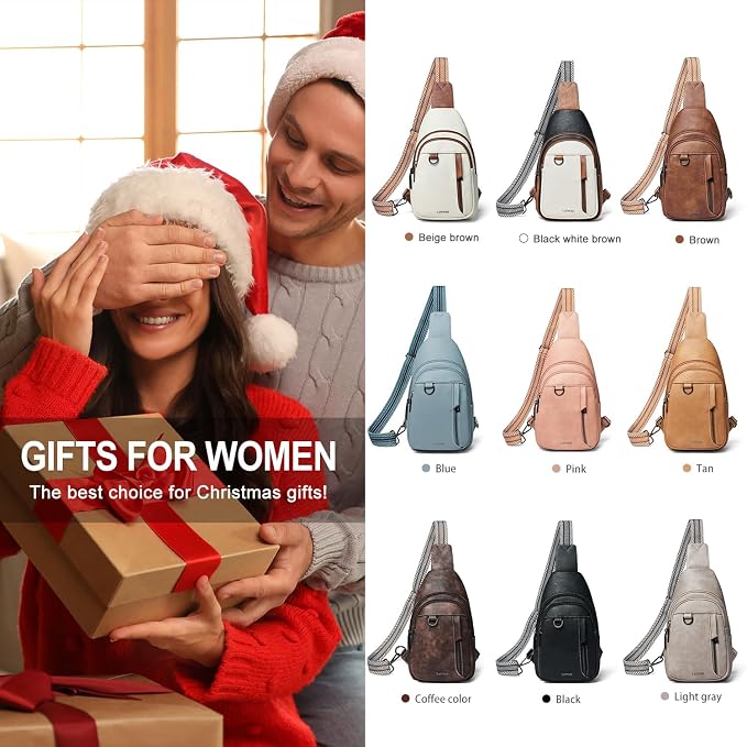 7L Sling Bag for Women Men Leather Small Sling Backpack Daypack Anti Theft - Image 8