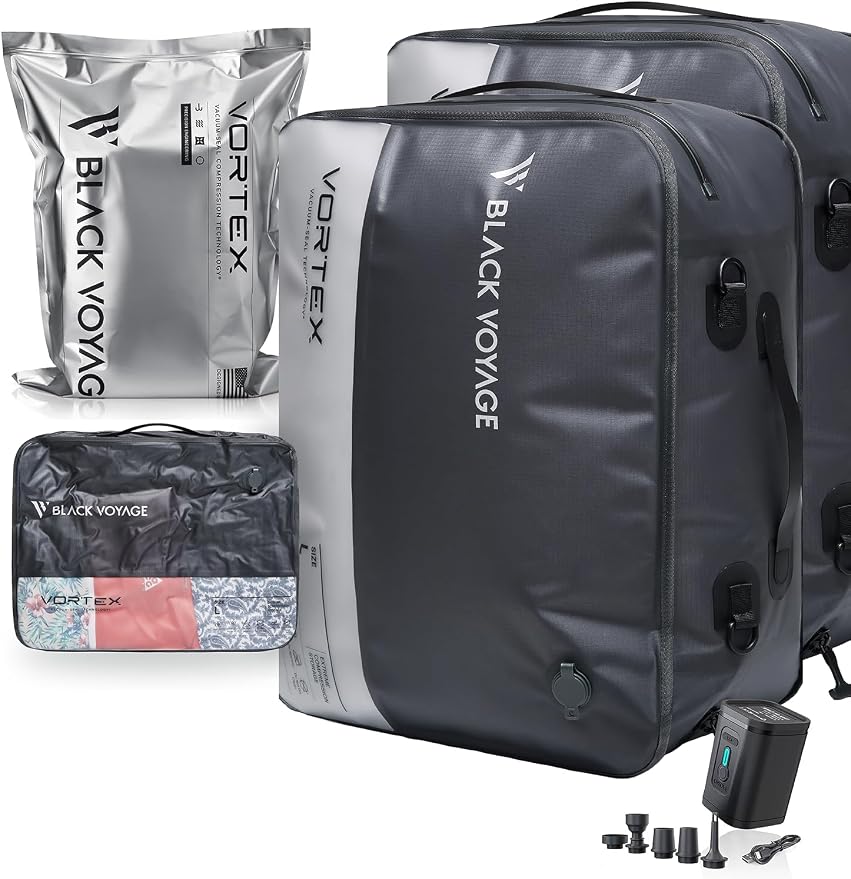 Black Voyage Reusable Vacuum Compression Travel Bag by BlackVoyage