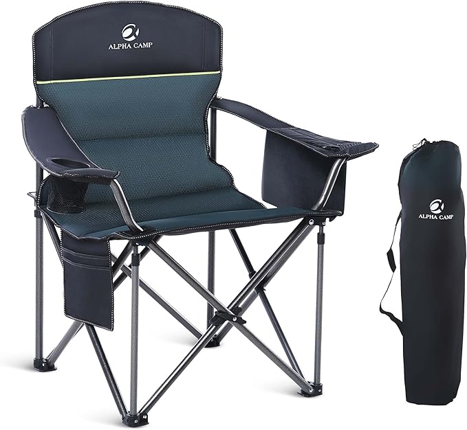 LET'S CAMP Oversized Folding Camping Chair Portable Outdoor Heavy Duty Padded by LETSCAMP