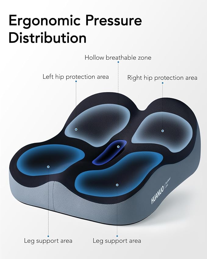 HUANUO Office Seat Cushion for Tailbone Support, High-Density Memory Foam - Image 3