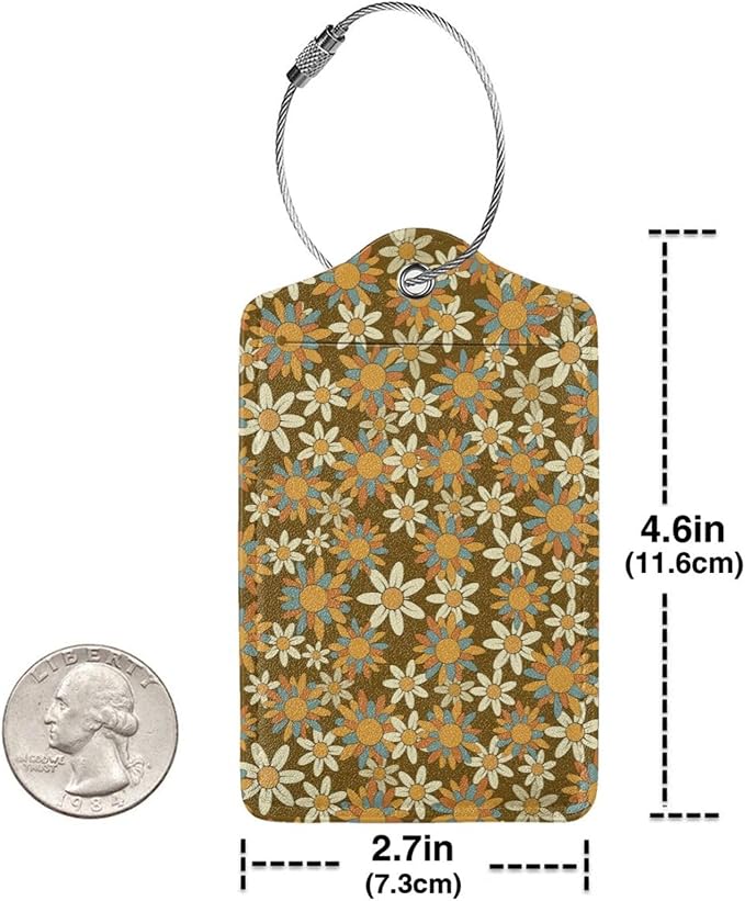 Flowers Leather Luggage Tag - Image 4