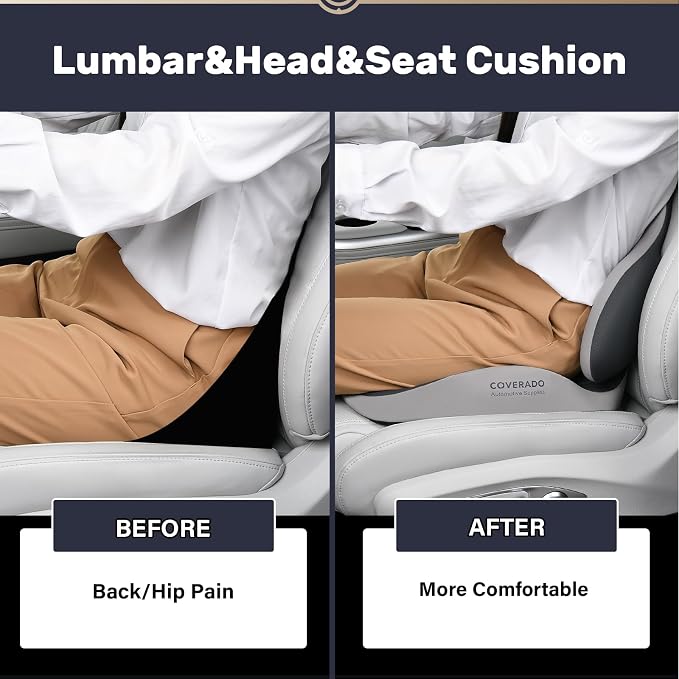 Coverado Car Seat Cushion and Lumbar Support - Image 4
