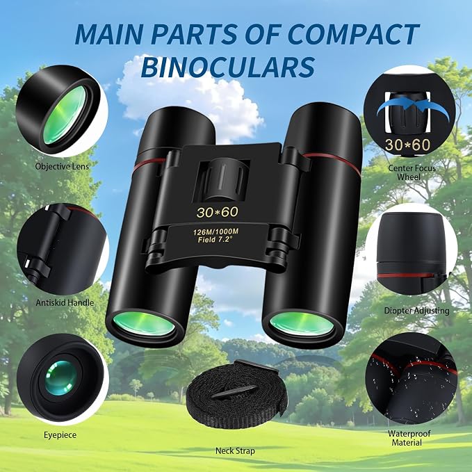 30x60 Binoculars for Adults and Kids, BAK4 Prism Waterproof Lightweight - Image 2