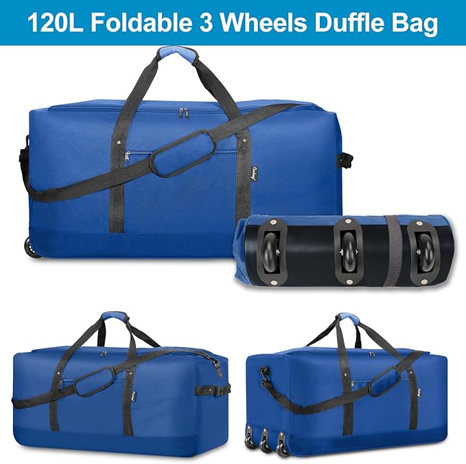 Finnhomy 120L Foldable Rolling Duffel Bag - Image 3